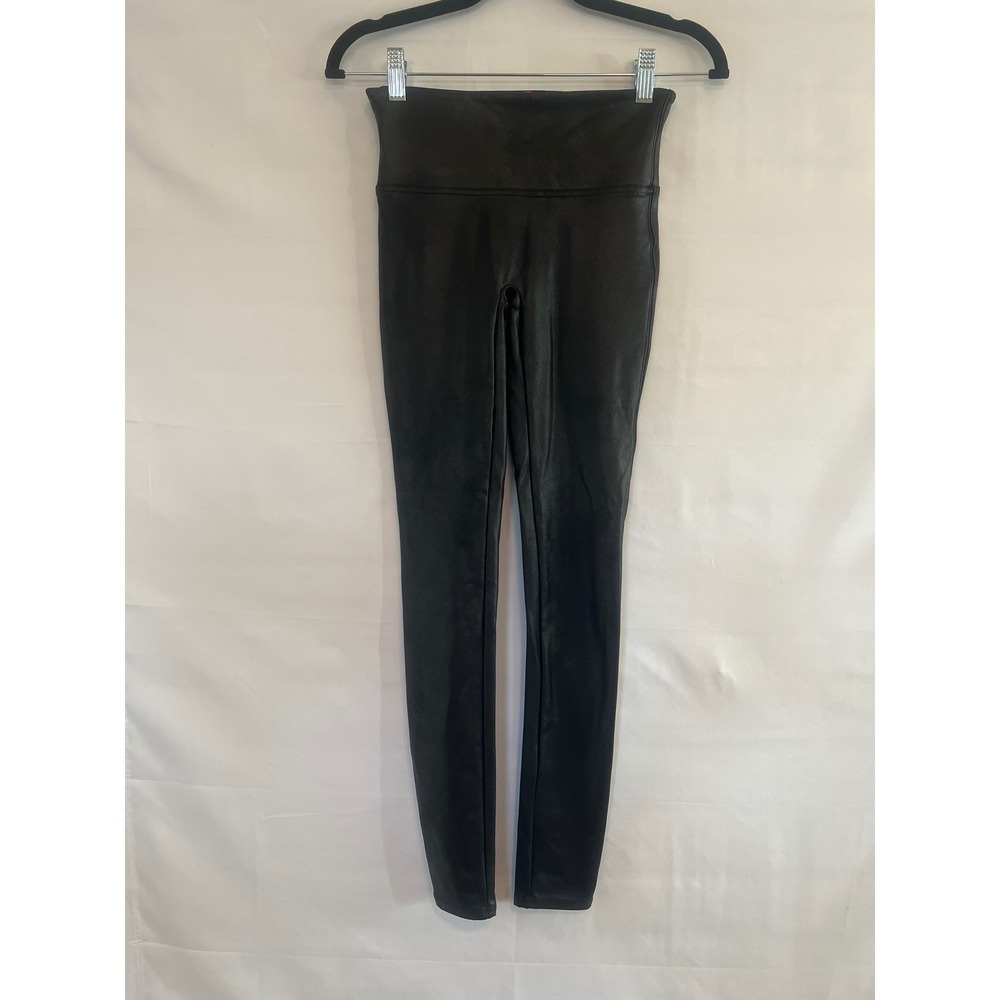 Spanx Faux Leather Leggings Black High Waisted Size Small S/P